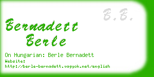 bernadett berle business card